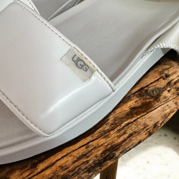 UGG Lennox White Chunky Ankle Strap Wedge Platform Sandals Womens 6 - Picture 12 of 12